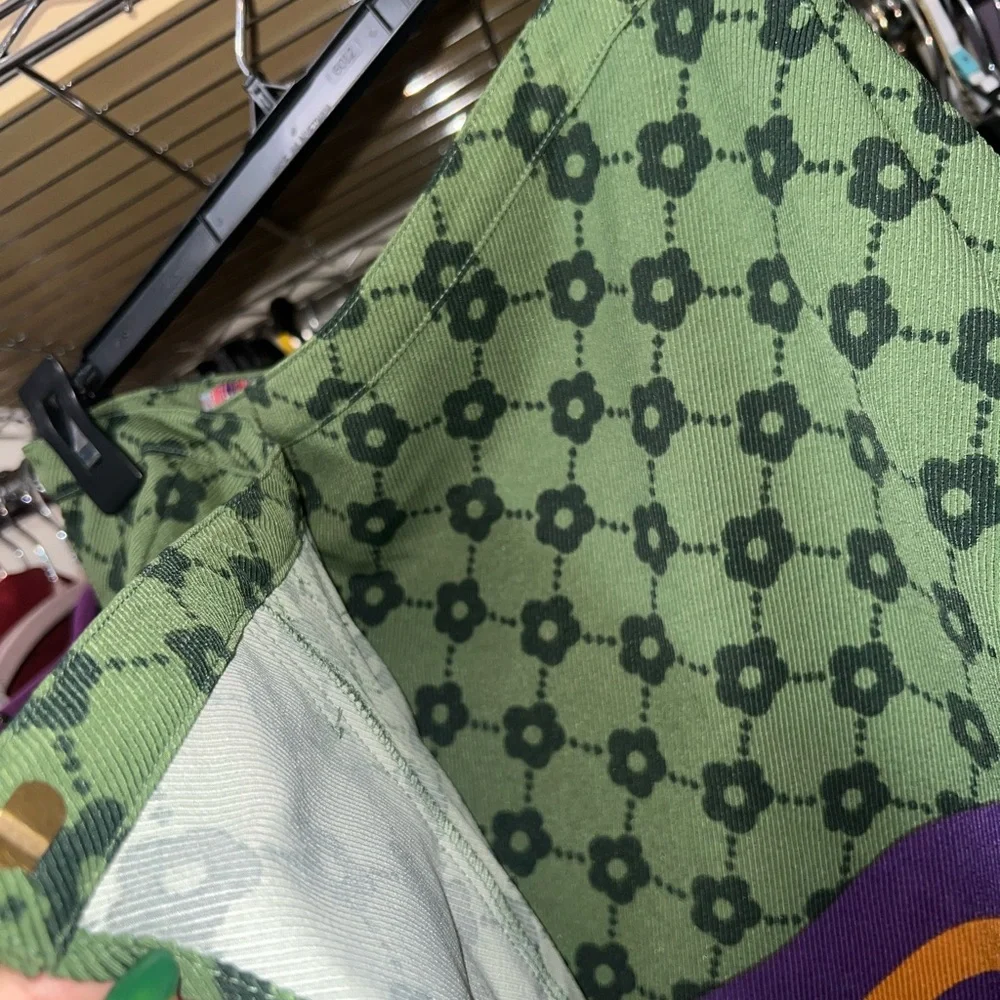 NWT Urban Outfitters Green Skirt with Purple and Orange Bands - Picture 3 of 5